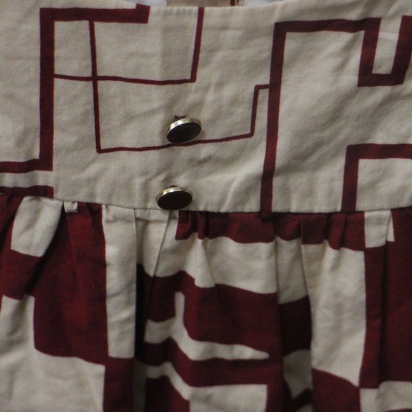 LIKE NEW! DEEP RED/CREAM L/S BLOUSE SZ 6 KIDS - Picture 4 of 6